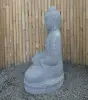  Product image 5 of the product “Seated Buddha made of Riverstone in Bhumisparsha - gesture of touching the earth. 80cm height. ”
